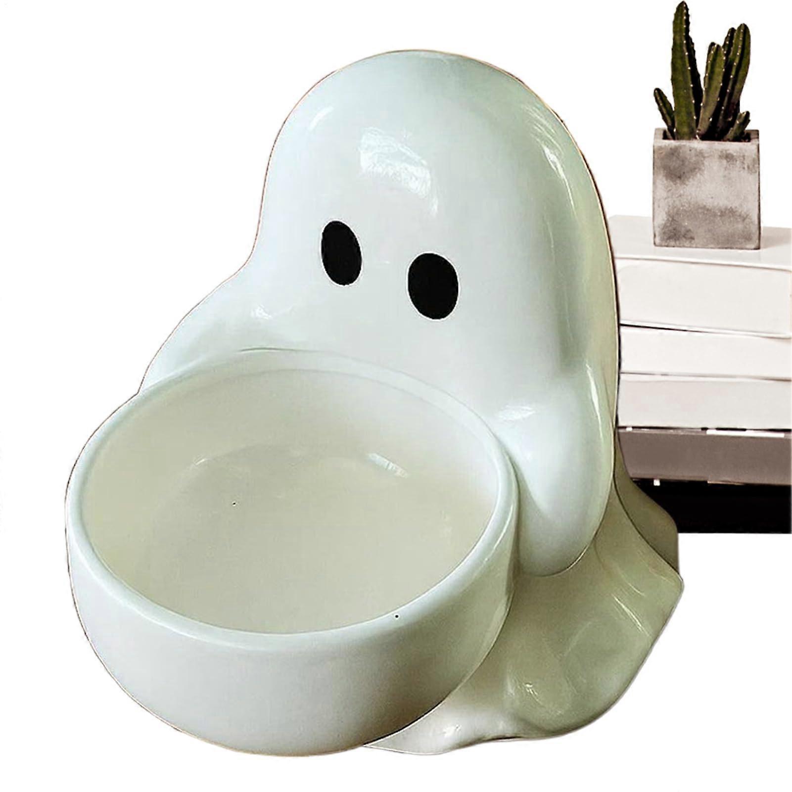 Halloween Ghost Candle Holder with Resin Aromatherapy Design for Table, Shelf or Party Decor