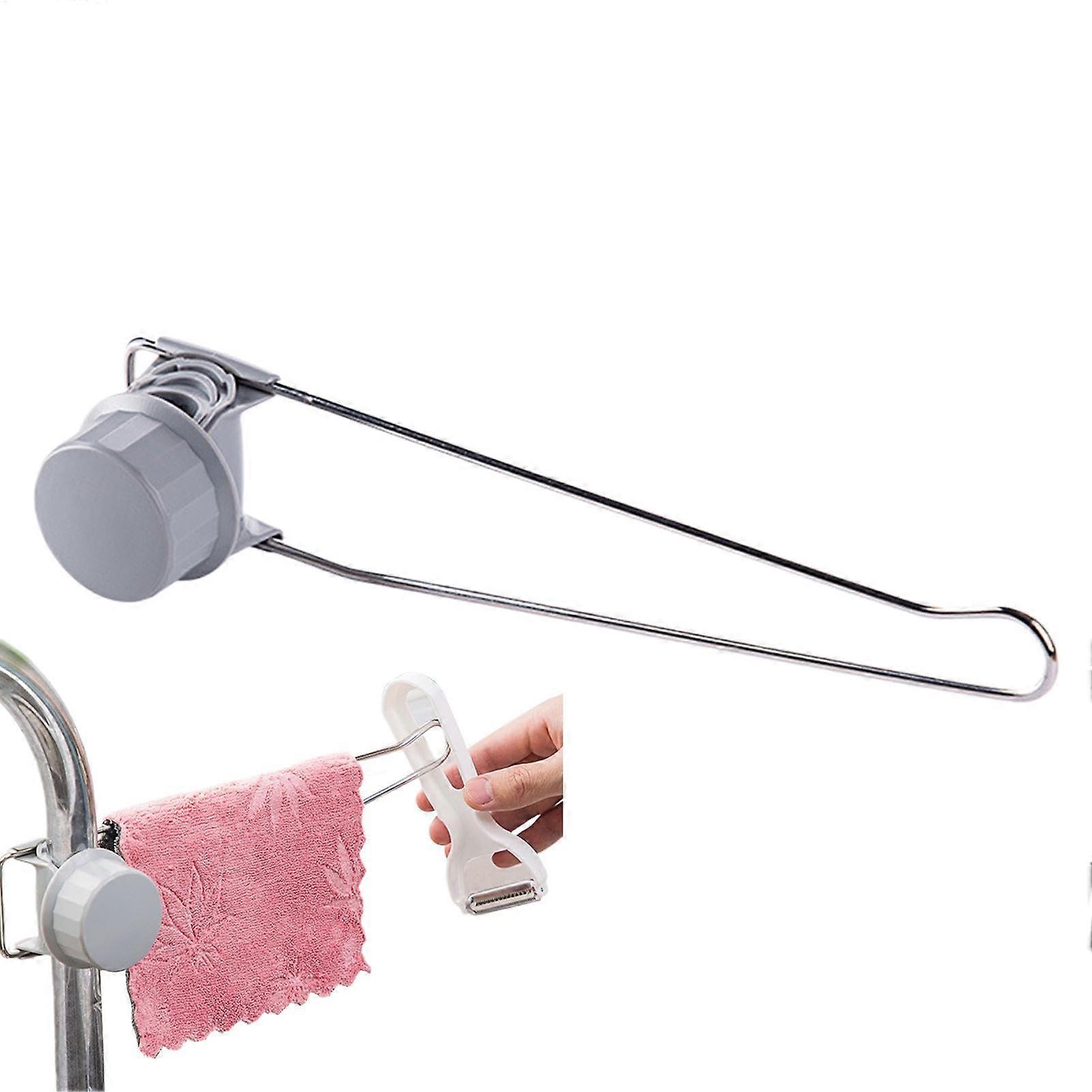 Sink Towel Holder Rack with Dishcloth Rail for Kitchen, Versatile Rag Hanger for Home Use