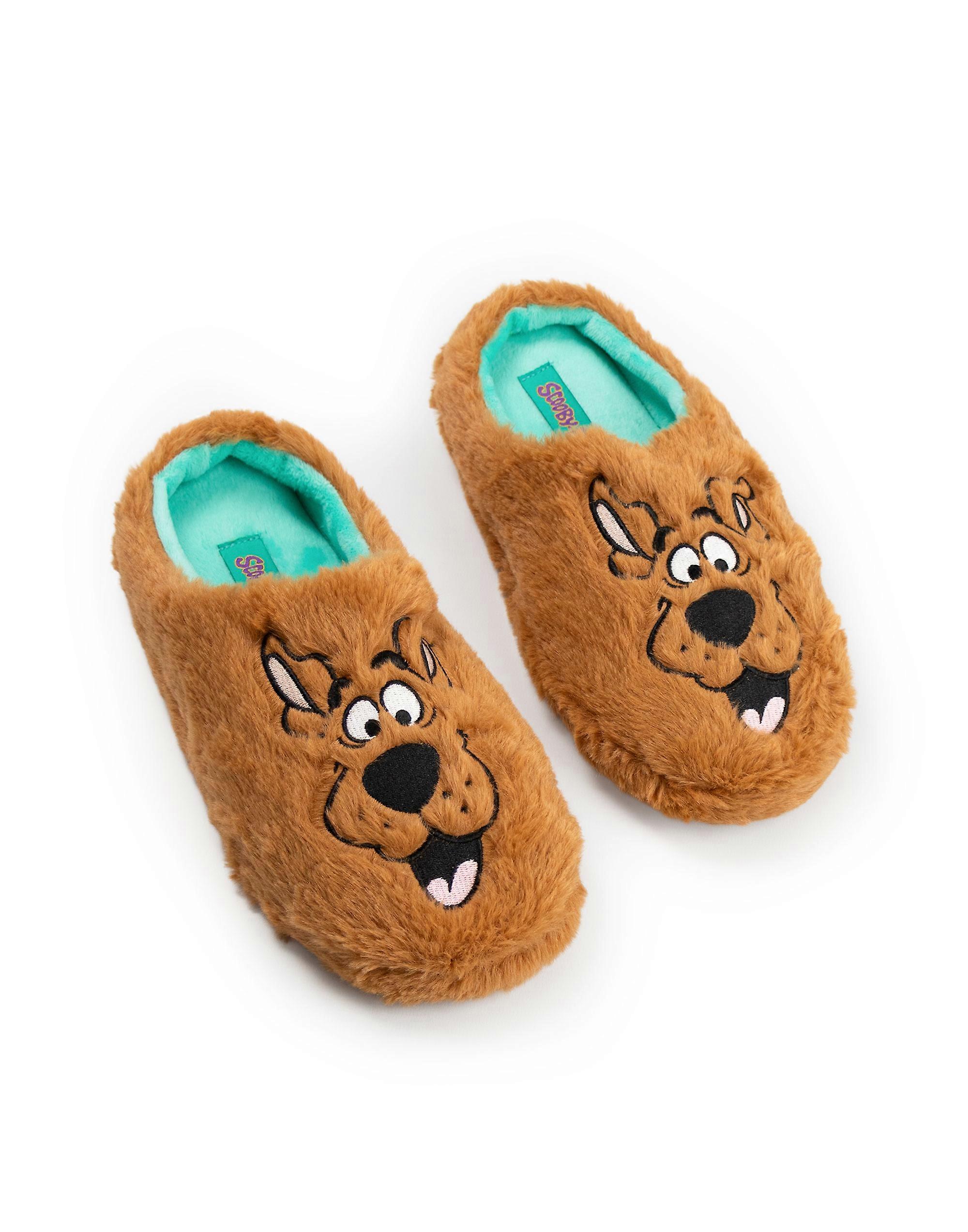 Scooby Doo Unisex Mule Slippers Brown Character Face