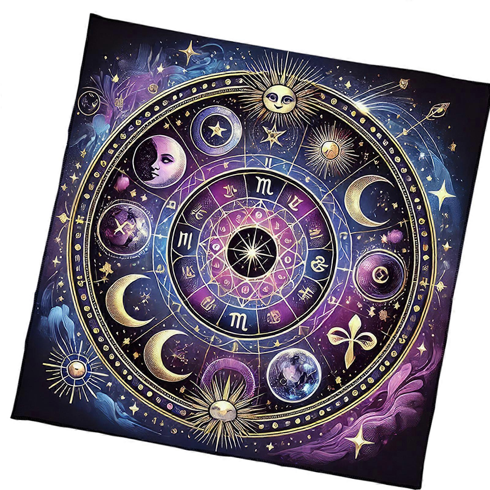 Sun Moon Pattern Astrology Tablecloth Tarots Divinations Tablecloth Altars Cloth Divinations Board Game Accessory  75x75cm