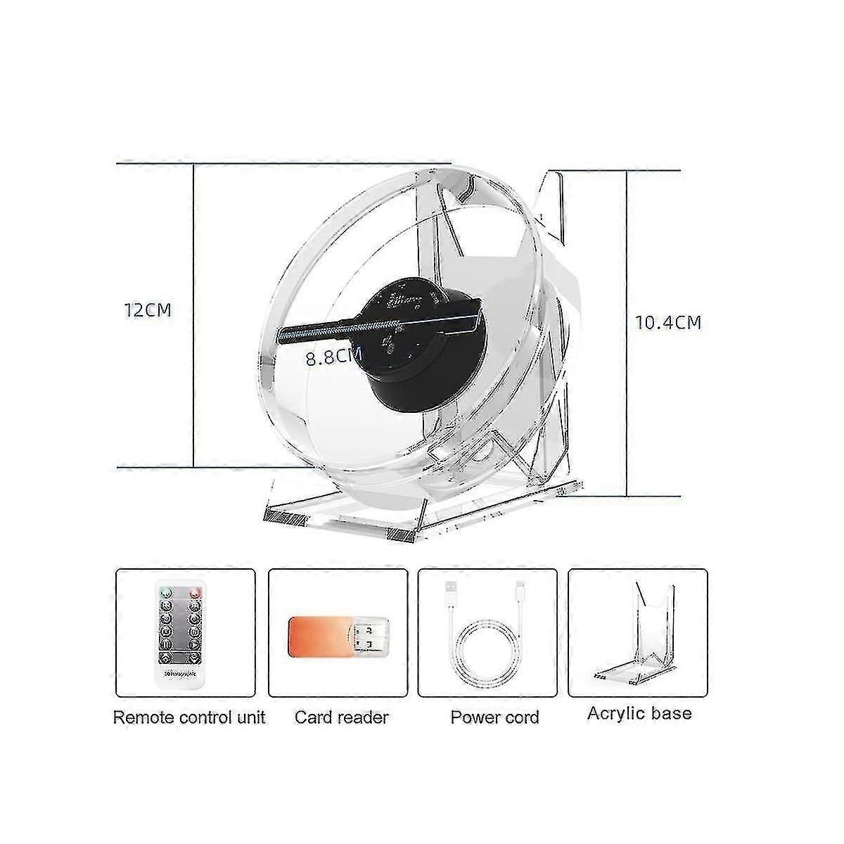 3d Fan Hologram Projector Desktop Led Sign Holografische Lamp Player Remote Display Ondersteuning Beelden en Video