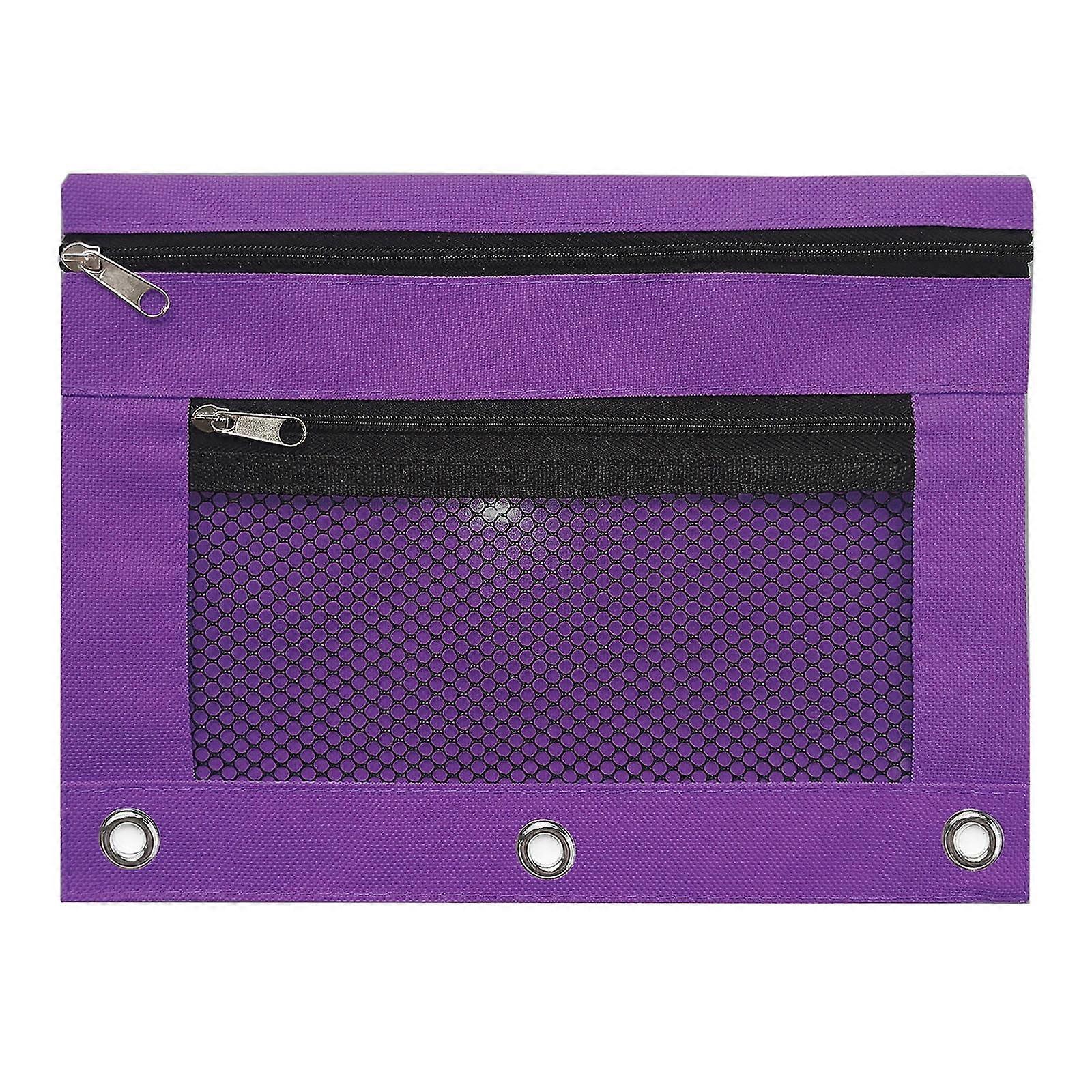 Hkapeg Pencil Pouch 3 Ring Binder Pouch with Enforced Rings Holes, Mesh Window, Bright Assorted Color Zipper Pouches Case up to 65% Off
