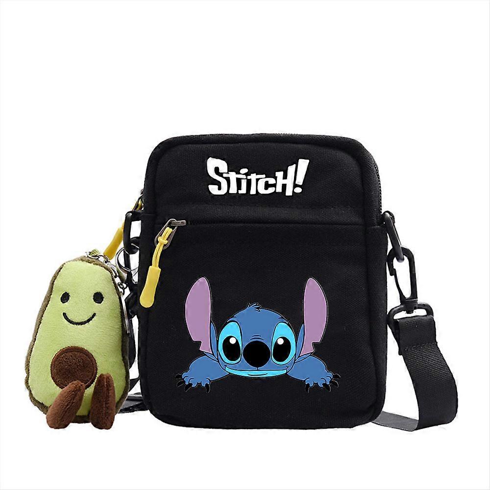 Disney Stitch 2025 New Cute Printed Pattern Shoulder Bag Colorful Simple Canvas Crossbody Four-color Small Square Bag