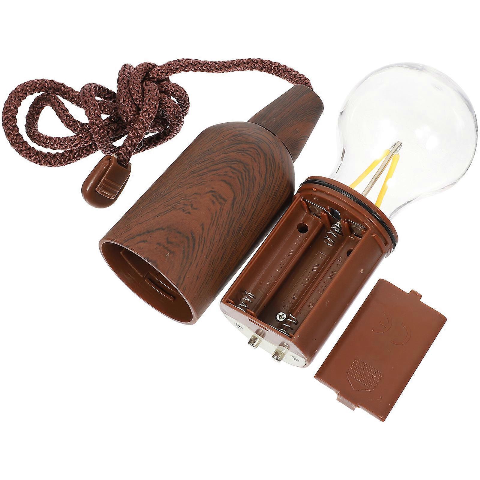 Retro Bulb Light For Camping Outdoor Use Light Brown 1Pcs Pull String Operation