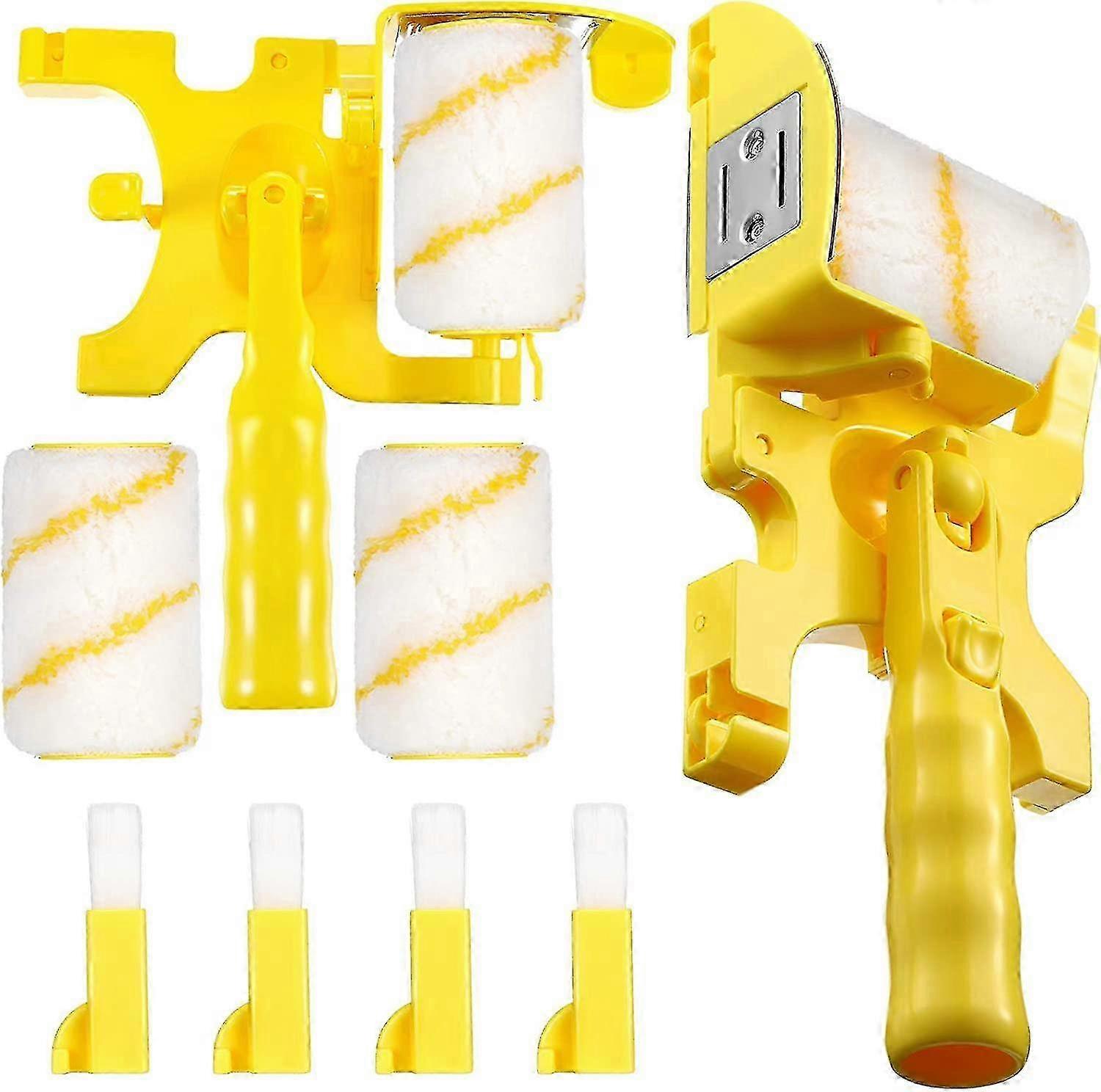 Paint Edger Roller Brush Multifunctional Hand-held Clean-cut Paint Edger Roller Brush Paint Edger Combo Kit With Extra Replacement Roller, B
