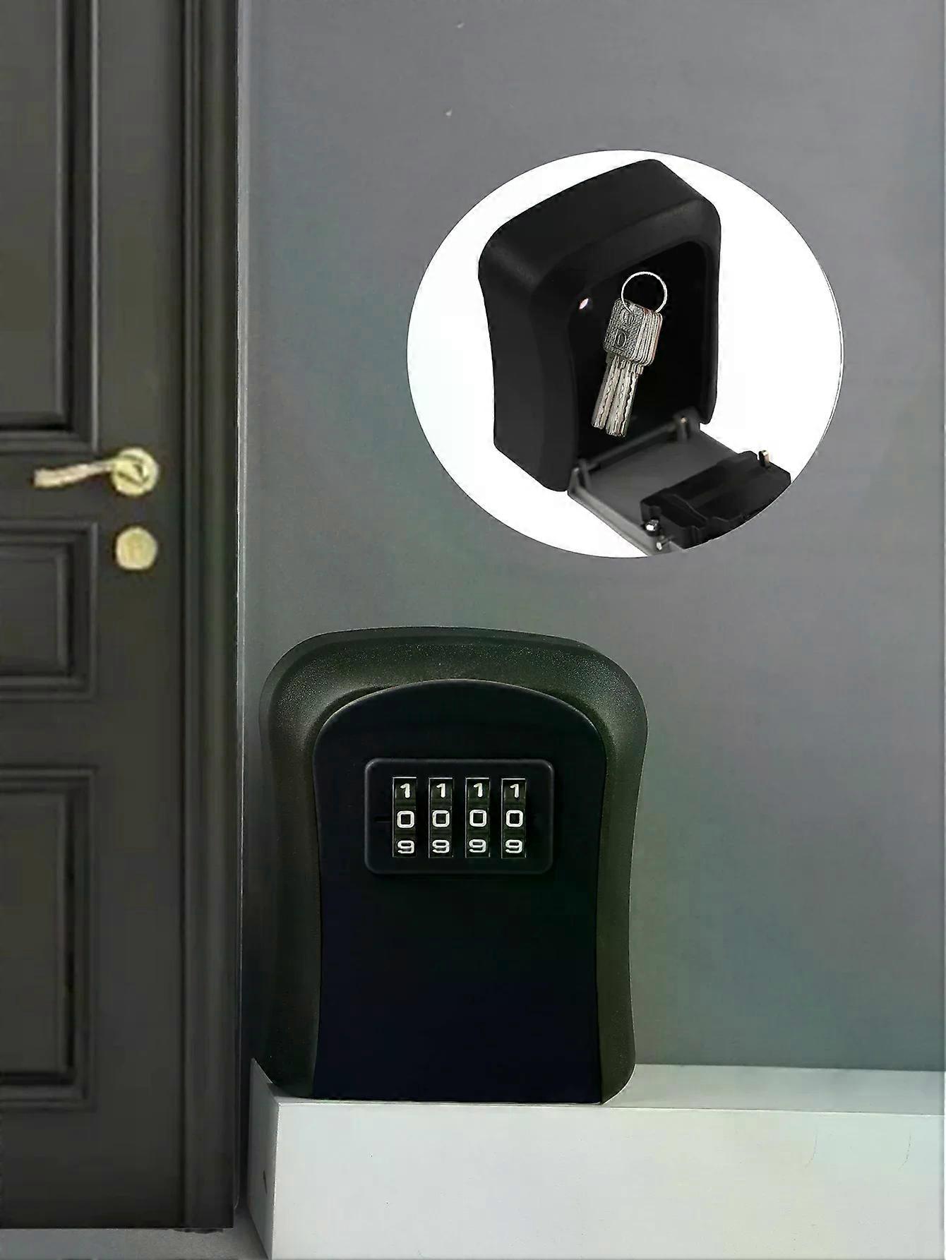1pc Wall-Mounted Key Storage Box, Password Key Box, Outdoor Resettable Secret Code Lock Safe Lock Box, Storage Safe