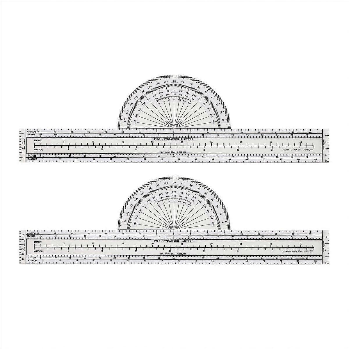 2Pcs Plotter Plotting Tool Aviation Plotter for Pilots Navigation