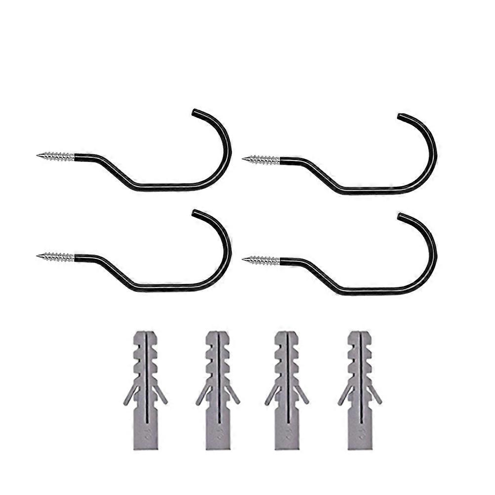 Bike Hook with Bolts for Wall Storage 12Sets Black