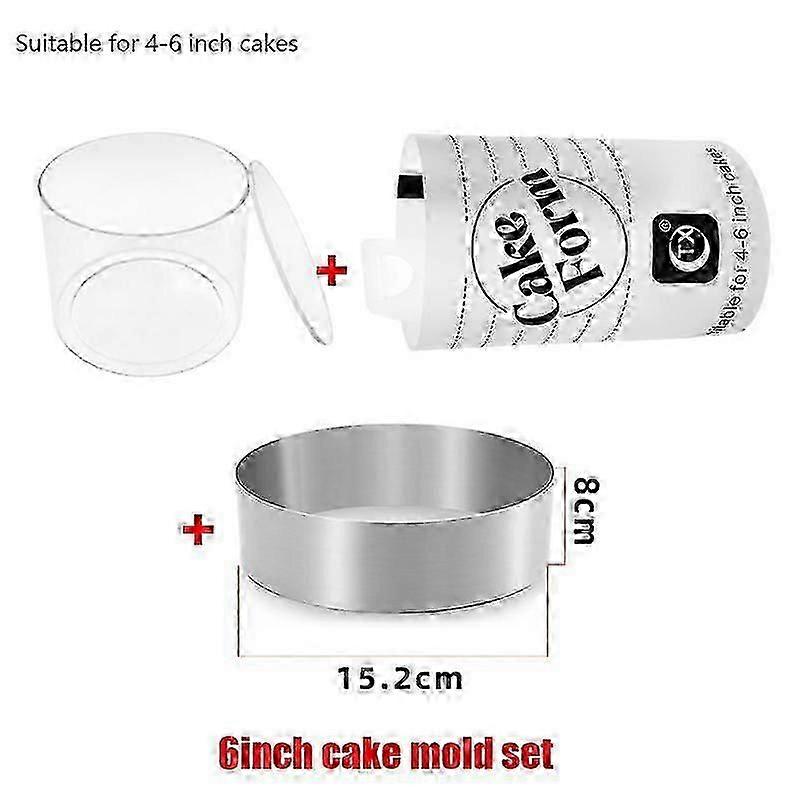 Adjustable Round Cake Ring Mold Retractable Fondant Mousse Cake Ring Acrylic Circle Baking Ring Cake Tools Round Cake Form Kit