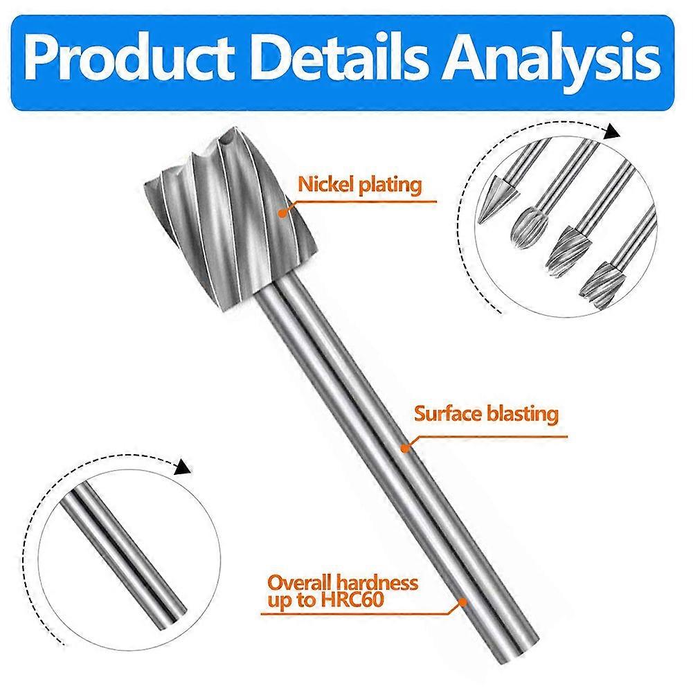 20Pc HSS Router Carbide Engraving Bits for Dremel Router Bit Set 1/8 Inch(3mm) Shank for Dremel Proxxon Rotary Tools