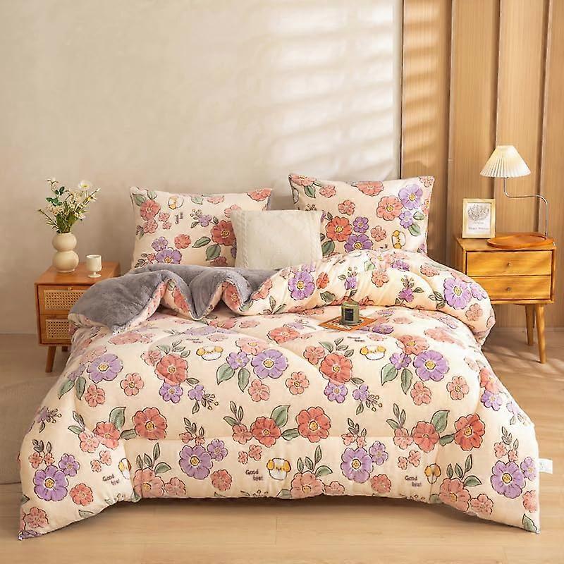 Flannel Comforter UltraSoft Breathable Warmth with Stylish Bear Pattern Winter Blanket 59x79