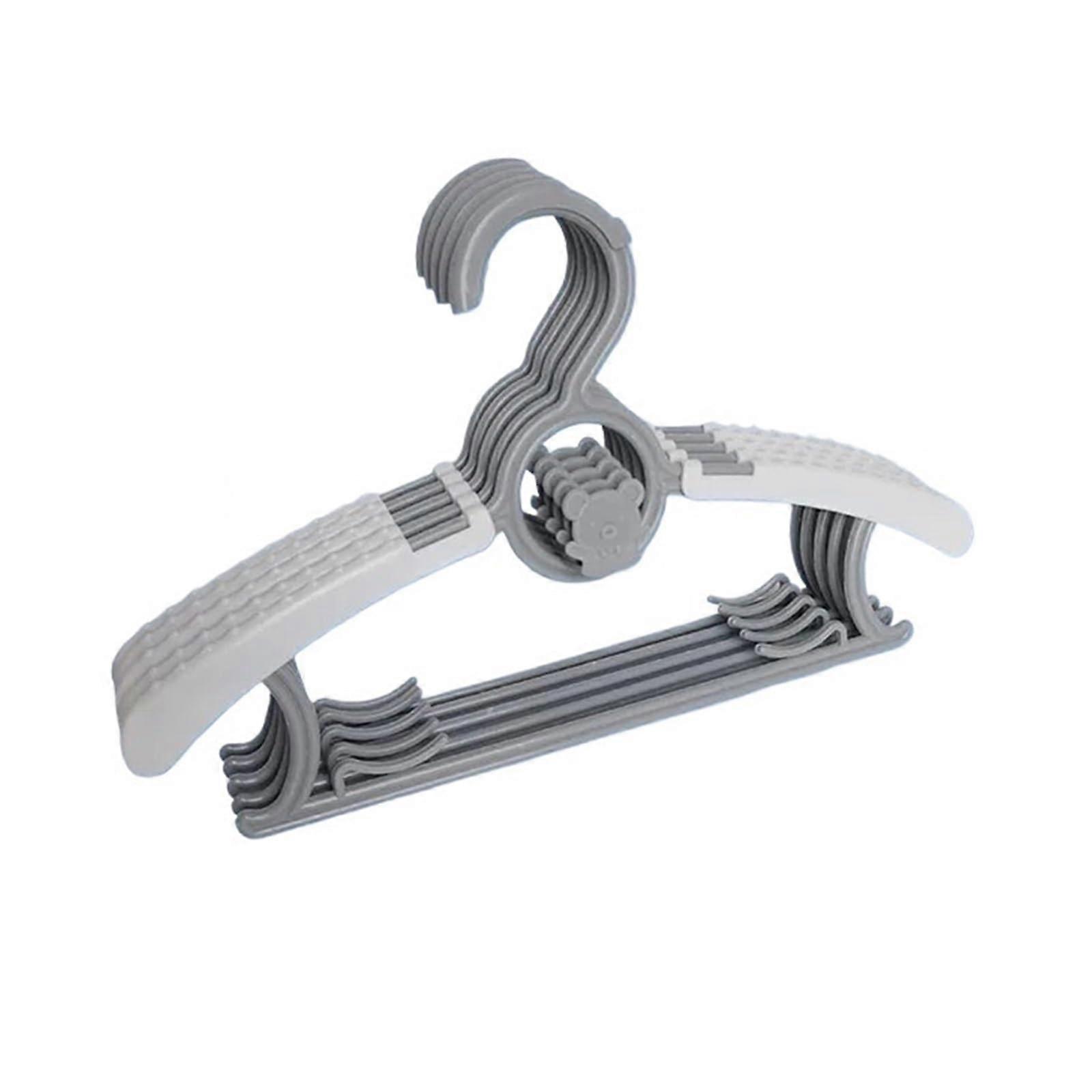 Adjustable Plastic Clothes Hangers Space Saving Wardrobe Organizer for Home or Store, 5 Pack