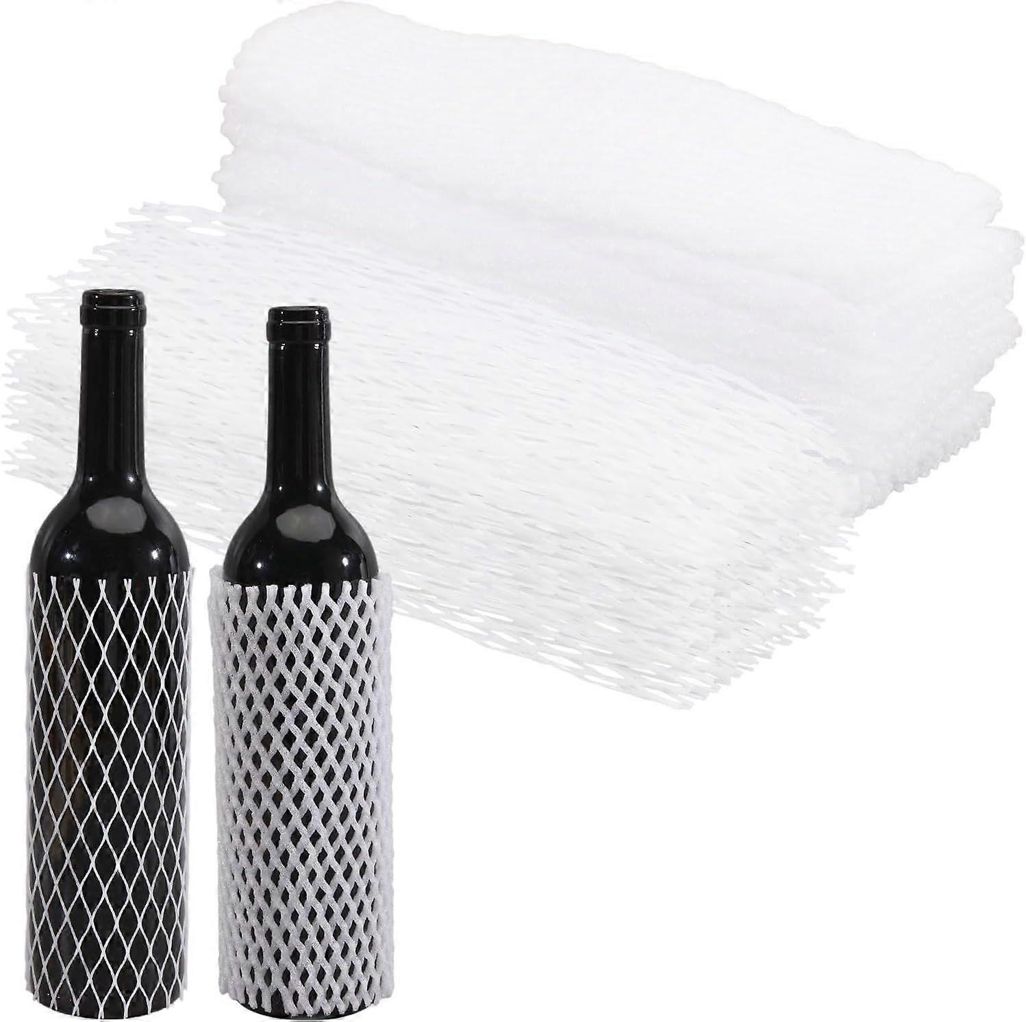 100 Pcs 2 Style Wine Bottle Protector Wine Liquor Mesh Bottles Protector Net for Keep Bottles Safe 8.26 Inch 8.46 Inch