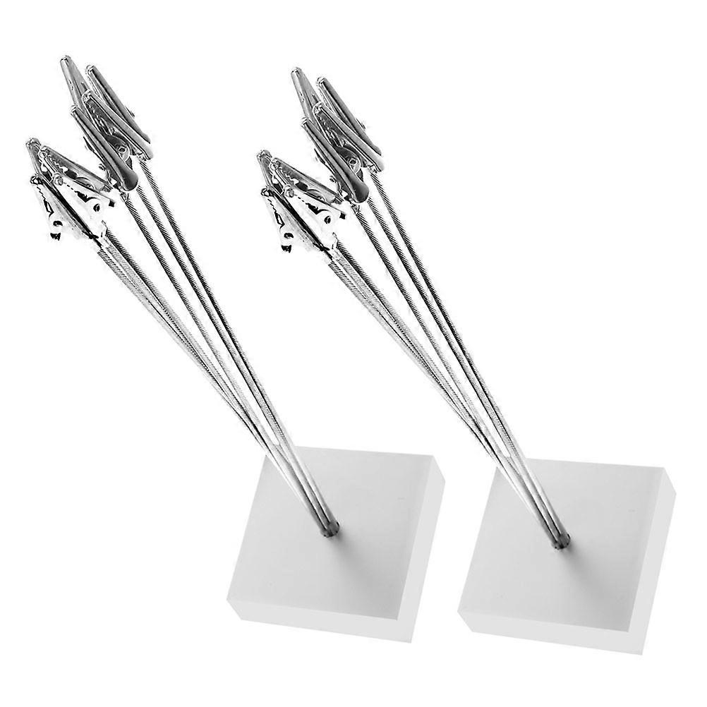 Wire Photo Holder for Picture Display 2Pcs Silver Table Card Stand