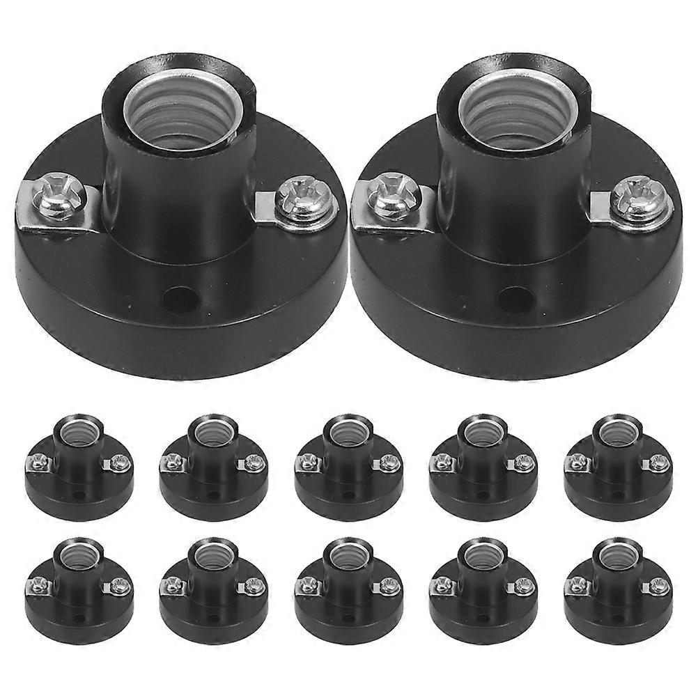 Small Light Bulb Socket Screw Socket for Electrical Test 12Pcs with Black Plastic