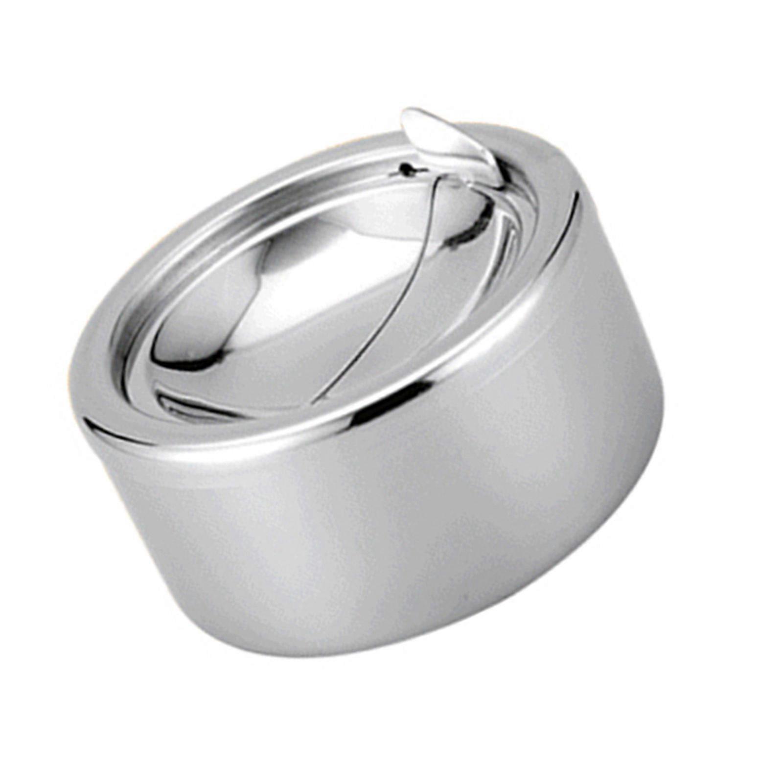 Silver Smoking Ashtray Ashtray with Lid for Windproof Use 3Pcs Set