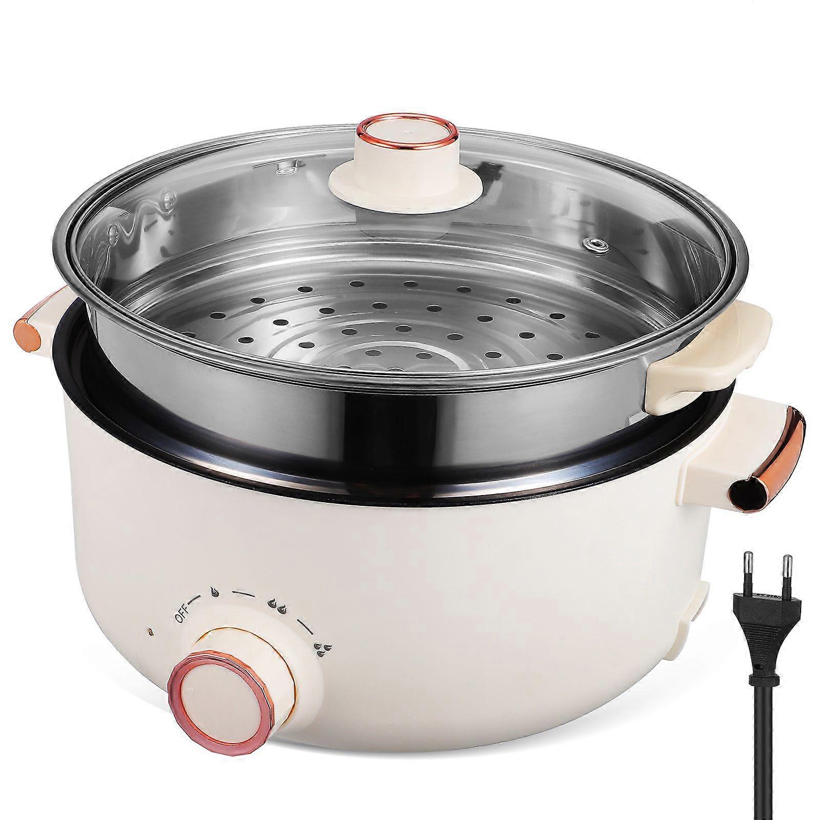 Portable Electric Hot Pot Multi-Function Cooker for Boiling Steaming and Hotpot Non-Stick Coating Quick Heating Pot for Dorm Office Travel
