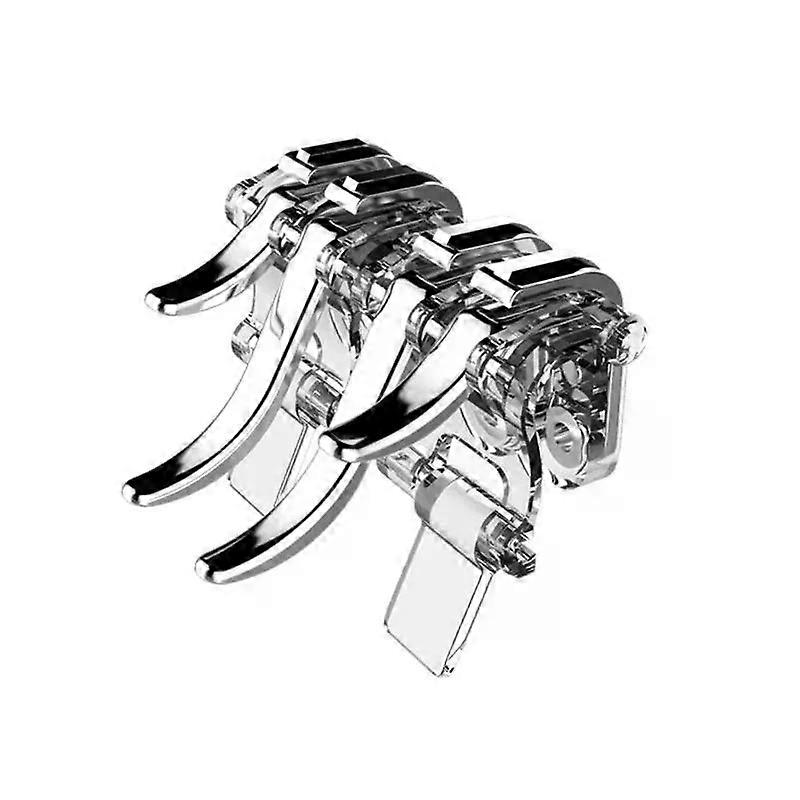 W6 Mobile Phone Game Trigger 6 Finger Aim Shooting Free Fire L1R1 ABS Key Button Gaming Joystick Controller for IOS Android PUBG