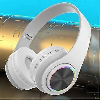 Tilbud! lulshou trådløse Bluetooth-hodetelefoner over øret med RGB-lys og mikrofon, sammenleggbare hodetelefoner med 5 timers bruk