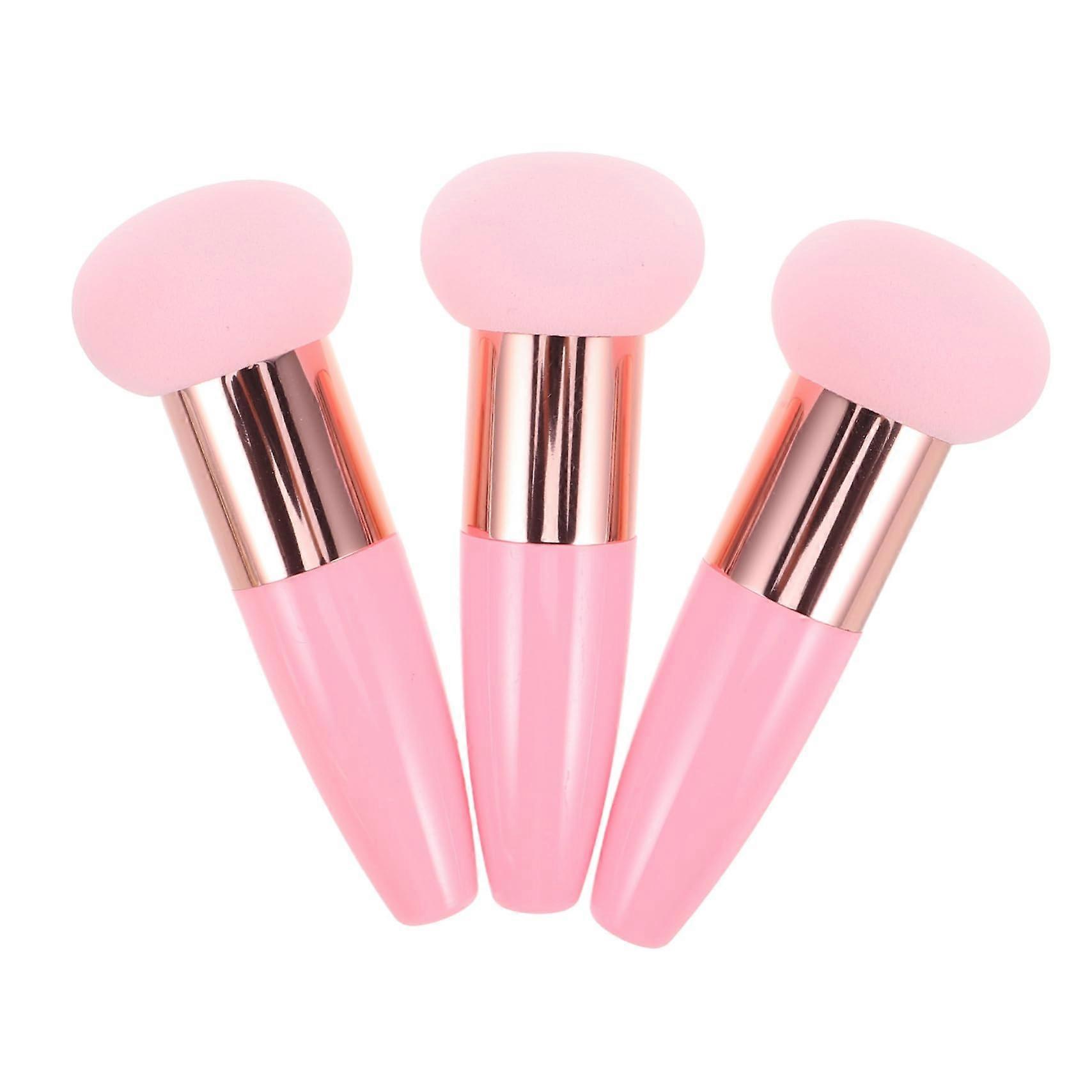 Makeup Sponge with Handle Set 3PCS Mushroom Head Foundation Applicator for Flawless Coverage