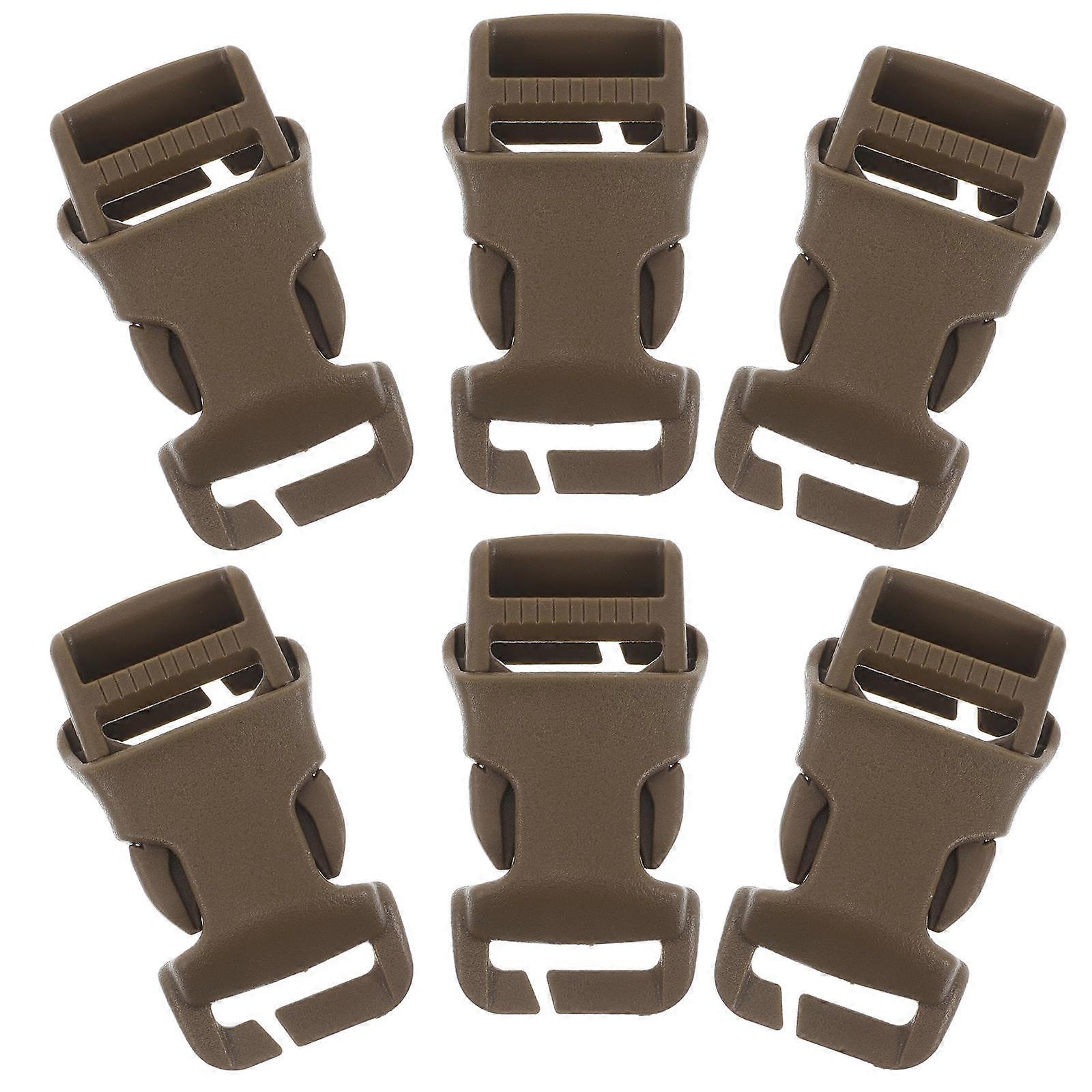Portable Plastic Backpack Buckles with Quick Detachment for Daily Use Khaki Color Lightweight and Sturdy 6pcs