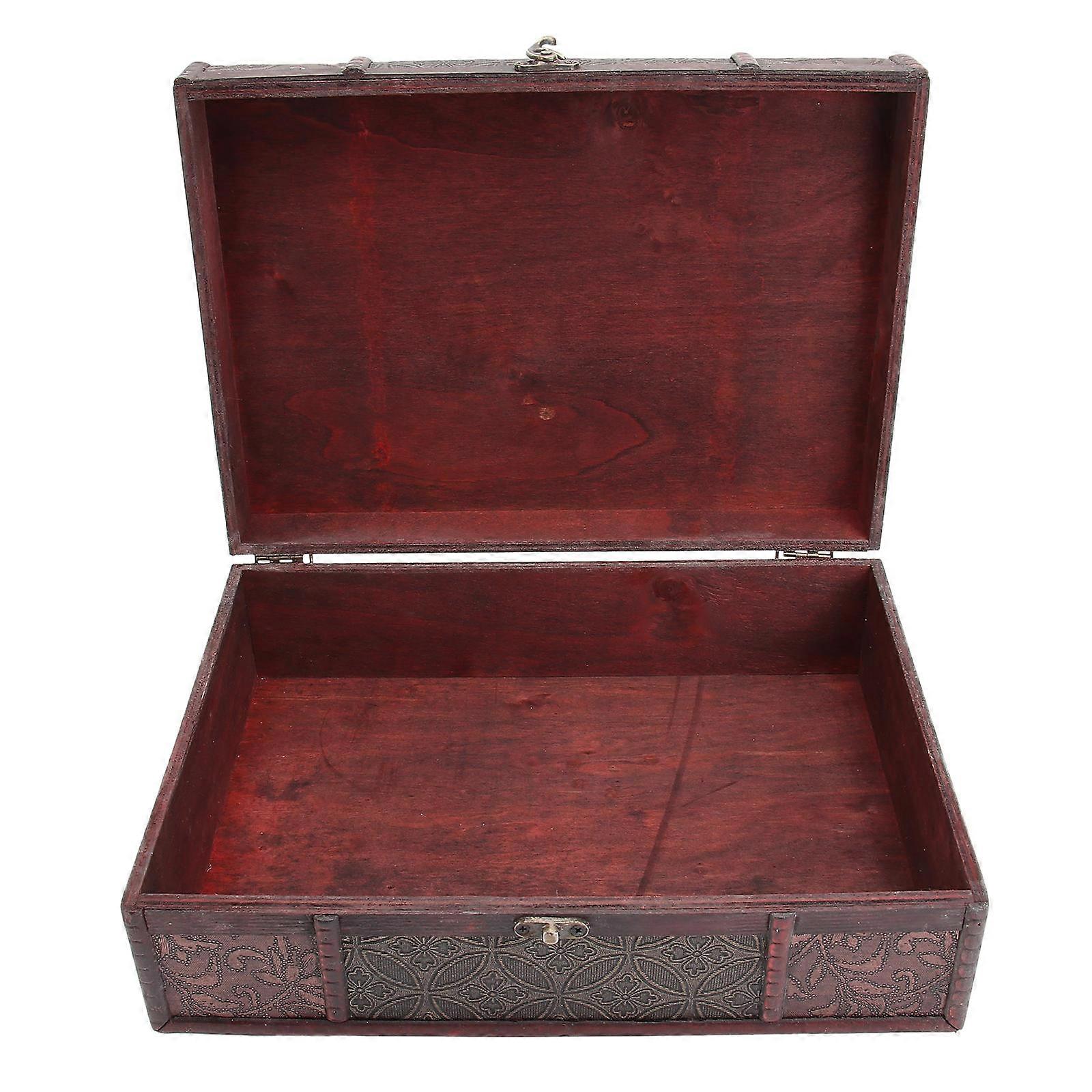 Wood Storage Box Vintage Desktop Storage Boxes for Organizing 2Pcs