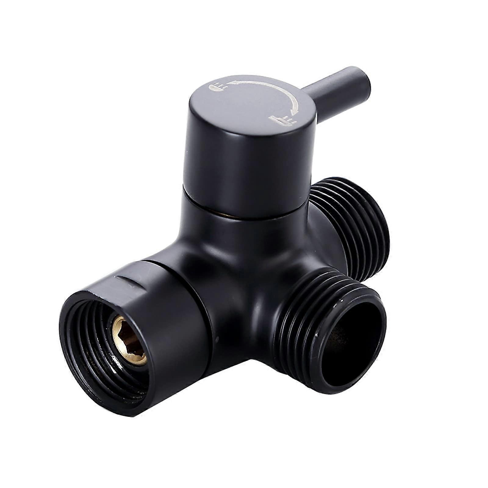 Shower Diverter Valve ORB Black, 3 Way G1/2 Solid Brass for Handheld and Fixed Showerhead