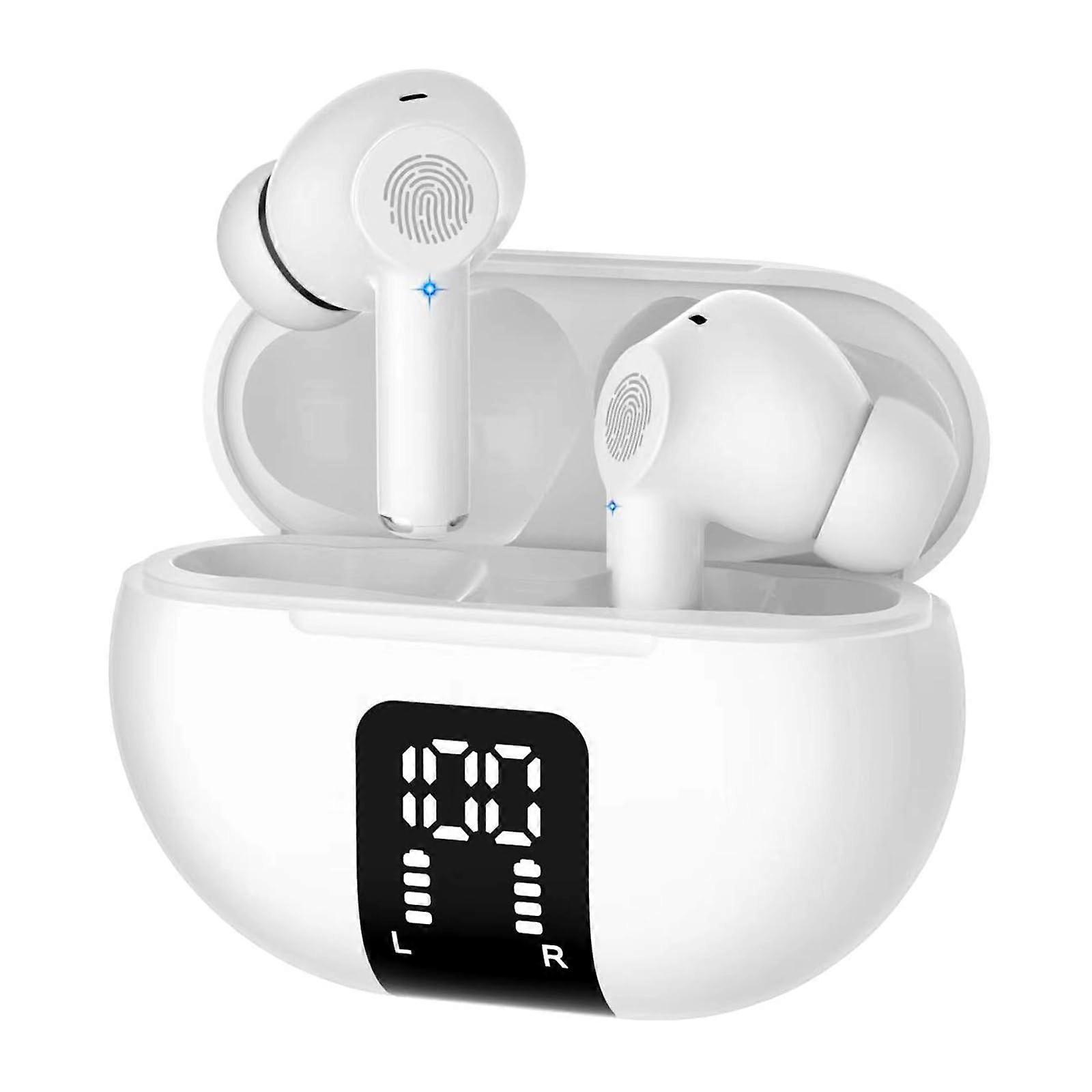 AI Translation Earbuds with RealTime 144 Languages, Bluetooth ENC Noise Cancellation, 3in1 Design for Travel and Business, White