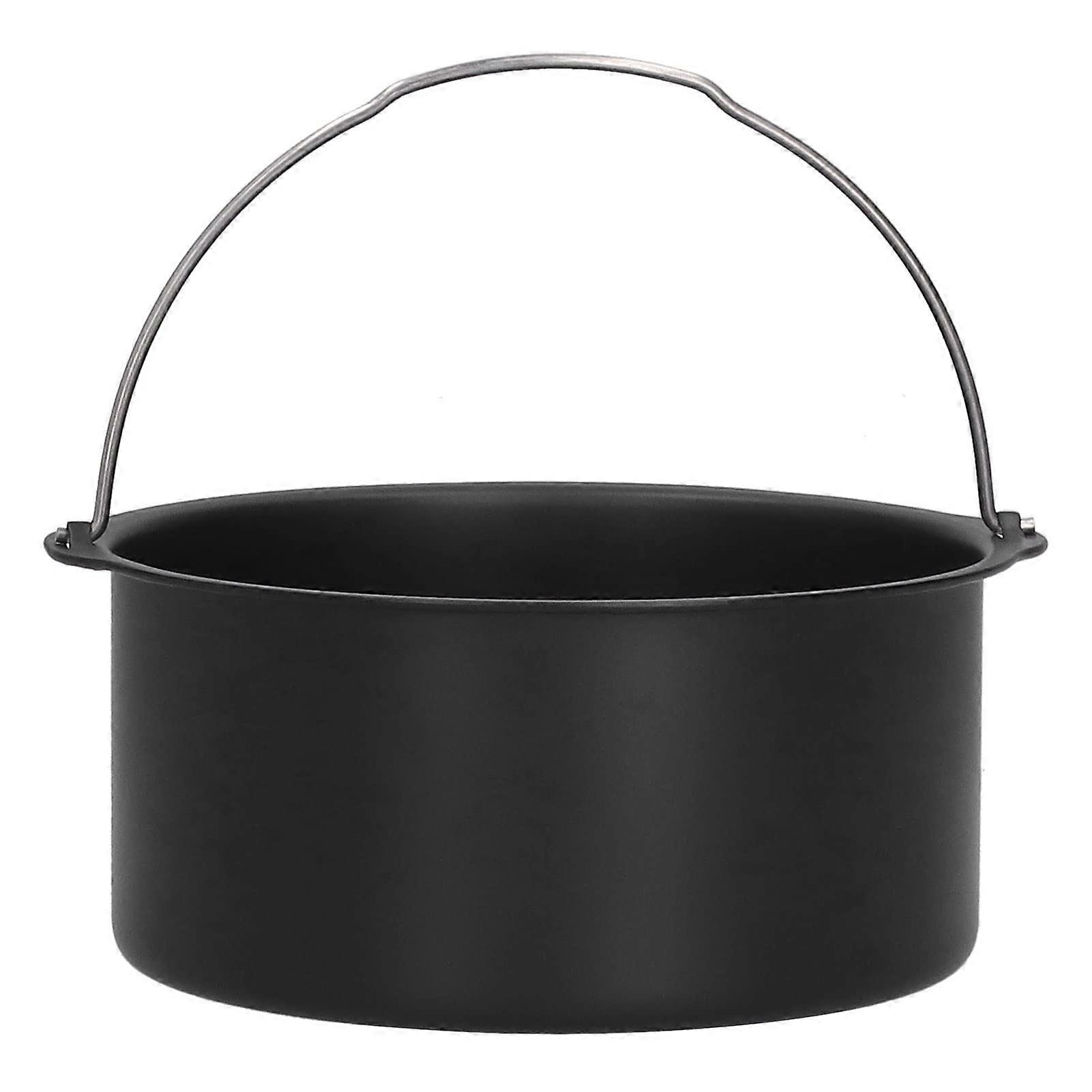 Cake Barrel 8 Inch Round Nonstick Baking Pan with Sturdy Handle for Air Fryer Bread and Cake