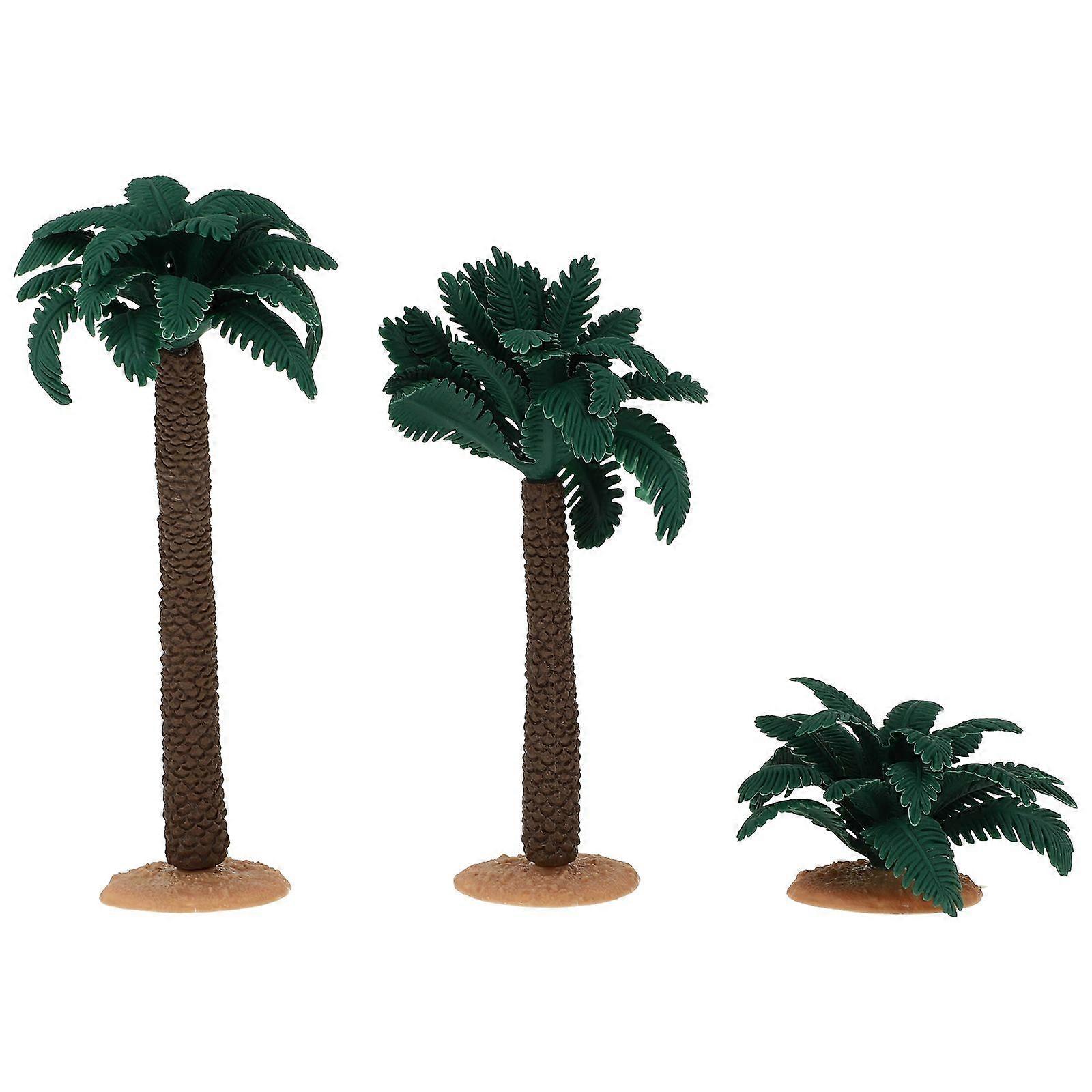 3pcs Tree Model Playthings Palm Tree Shape Decors Creative Tree Model Ornaments