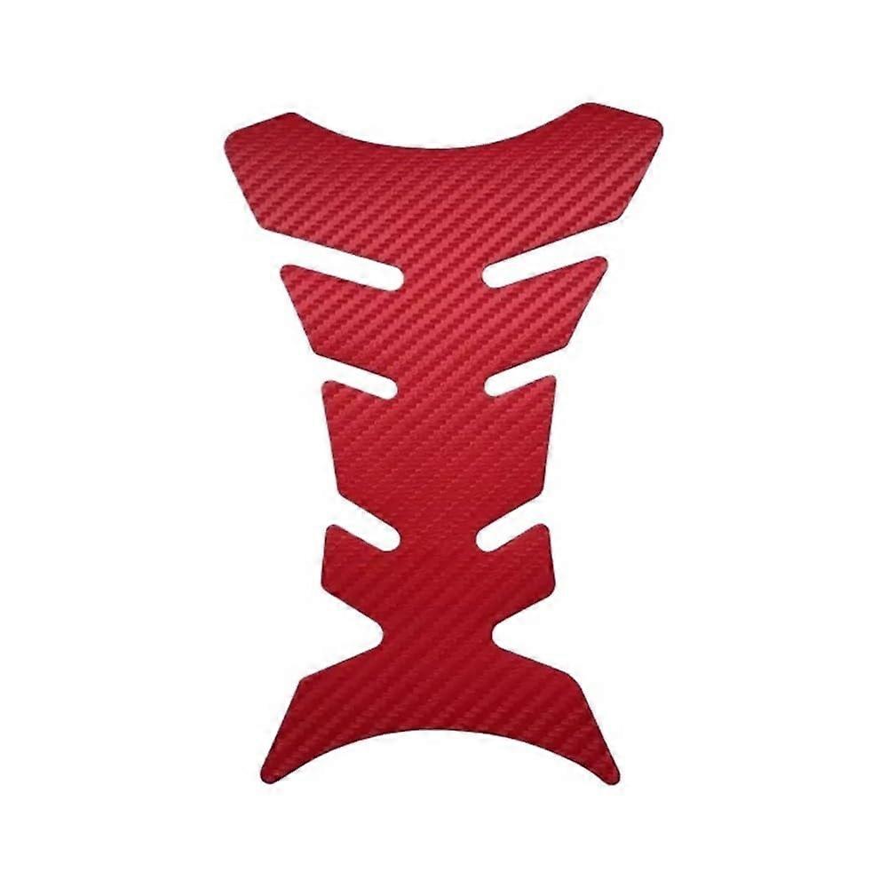 Motorcycle Tank Pad Protector Carbon Fiber Red Fishbone ScratchResistant Universal Fit