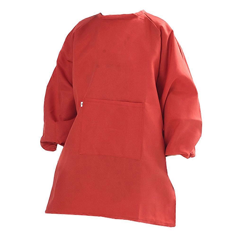 Painting Smock Clothes Protective Function with 1Pcs Red Long Sleeve Apron