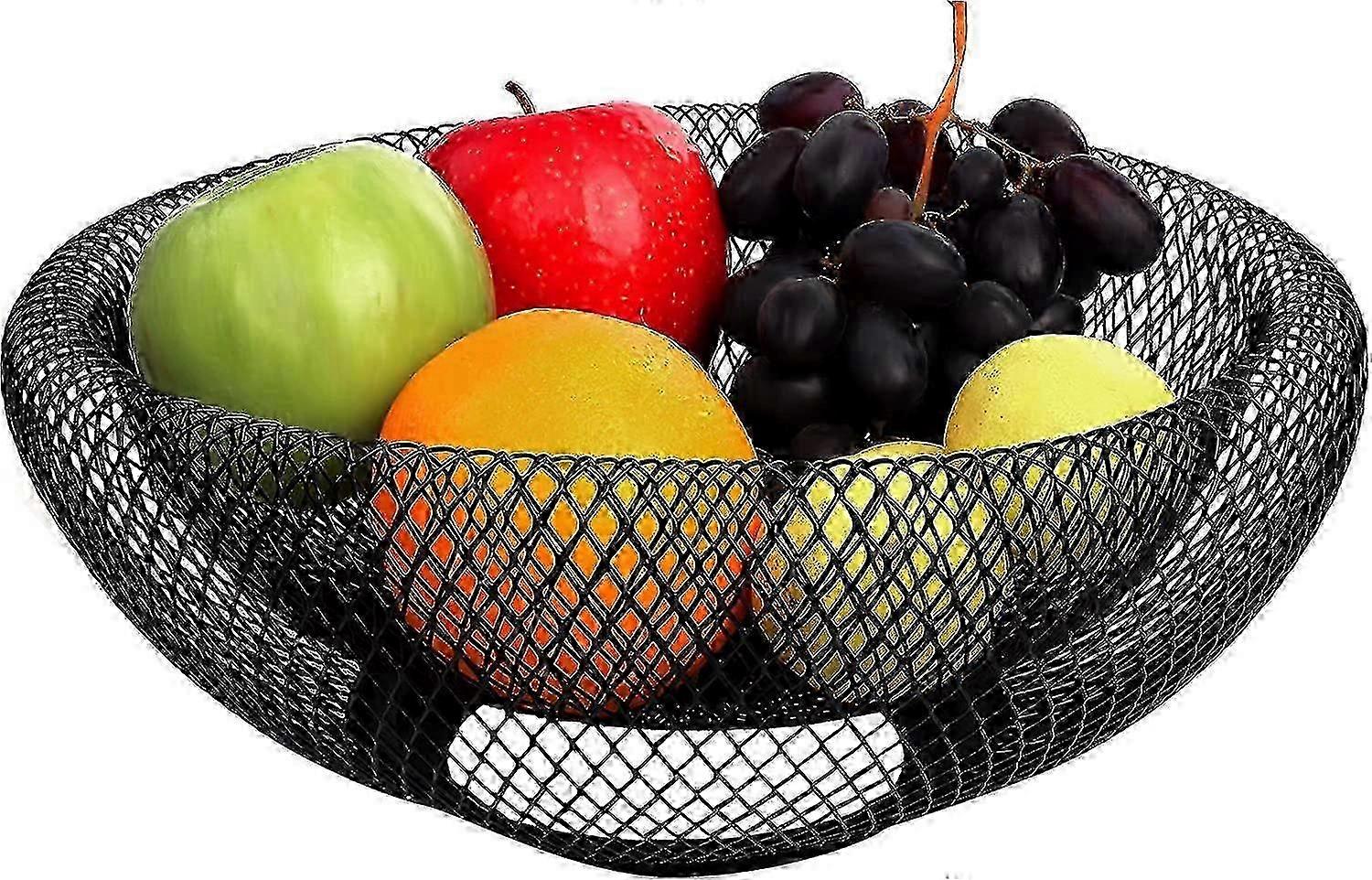 Metal Fruit Basket 24cm Black for Kitchen Dining