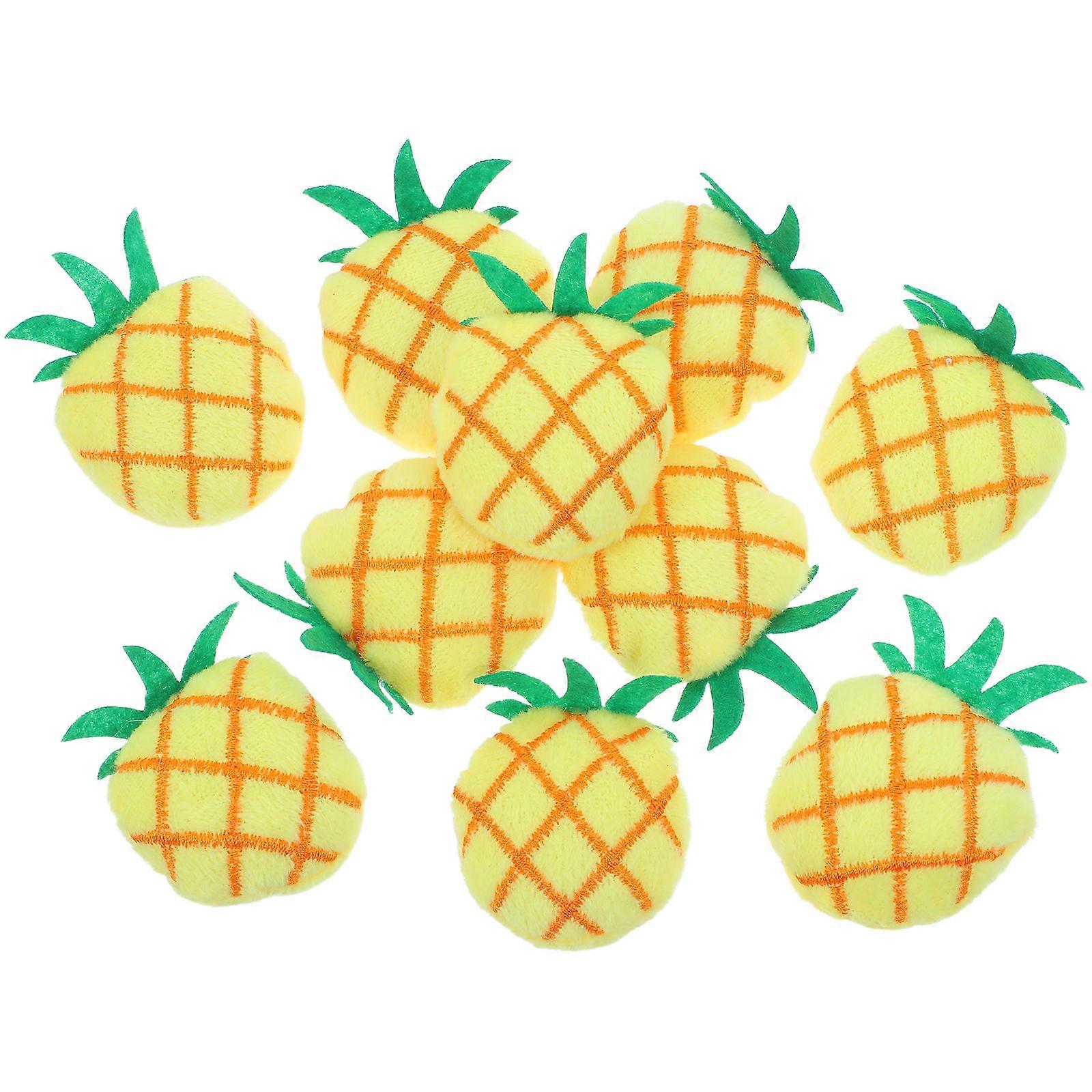 Pet Doll Toy Plush Pineapple Catnip for Chewing 10Pcs Set