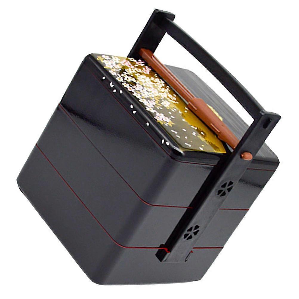 Sushi Box Lunch Container for Storage 1Set Black ABS Material Design
