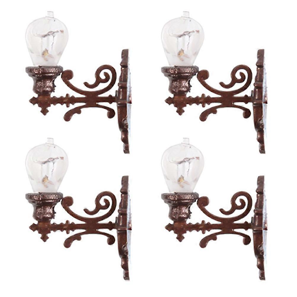 Miniature Wall Lamp Model for Decor 12Pcs Coffee ABS Material Set