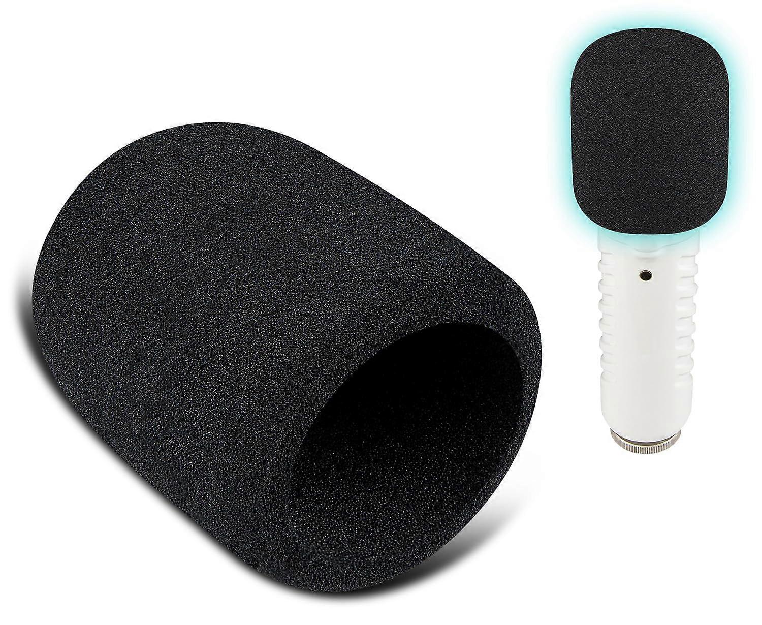 2Pcs Microphone Windscreen Foam for Rode Podcaster, Noise Reduction Mic Pop Filter Cover Black