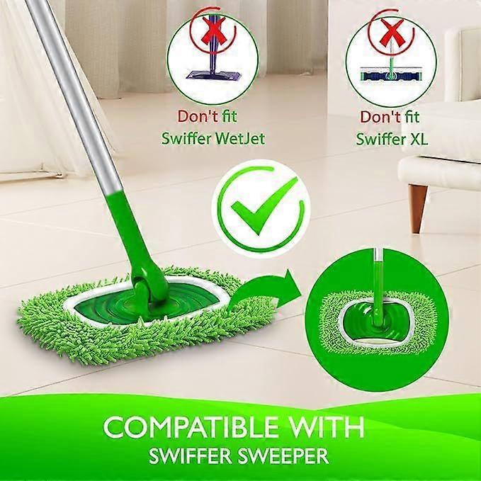 For Chenille Flat Mop Mat, Absorbent Replacement, Microfiber Mop Pads for - Reusable, Washable