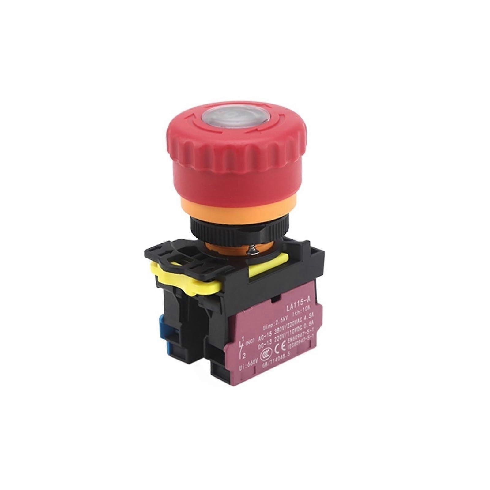 22mm LED Emergency Stop Switch Latching Rotary Selector Safety Control 24V 4A