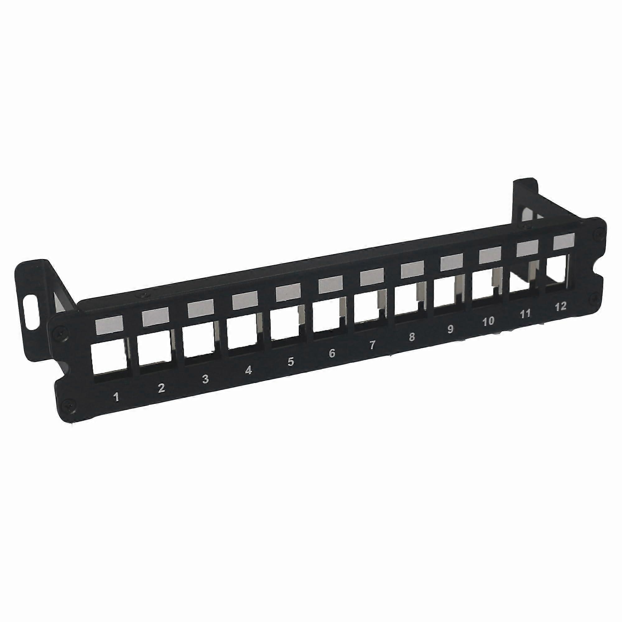 12 Port Keystone Patch Panel Wall Mount for CAT5e CAT6 CAT7 Shielded and Unshielded RJ45