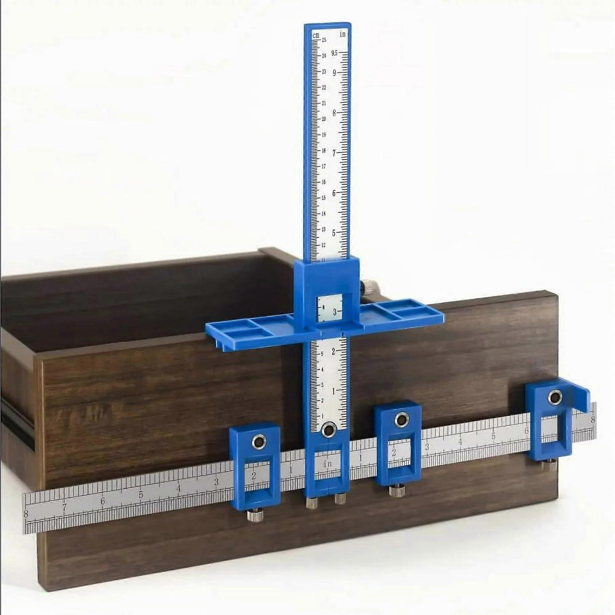 Cabinet Hardware Jig with Precise Hole Alignment and Automatic Center Punch, Drawer Pull Installation Guide