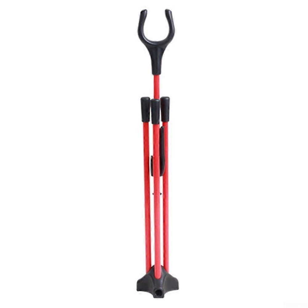 Bow Stand with Stable Triangular Base for Recurve and Longbow Hunting, Foldable Red Design