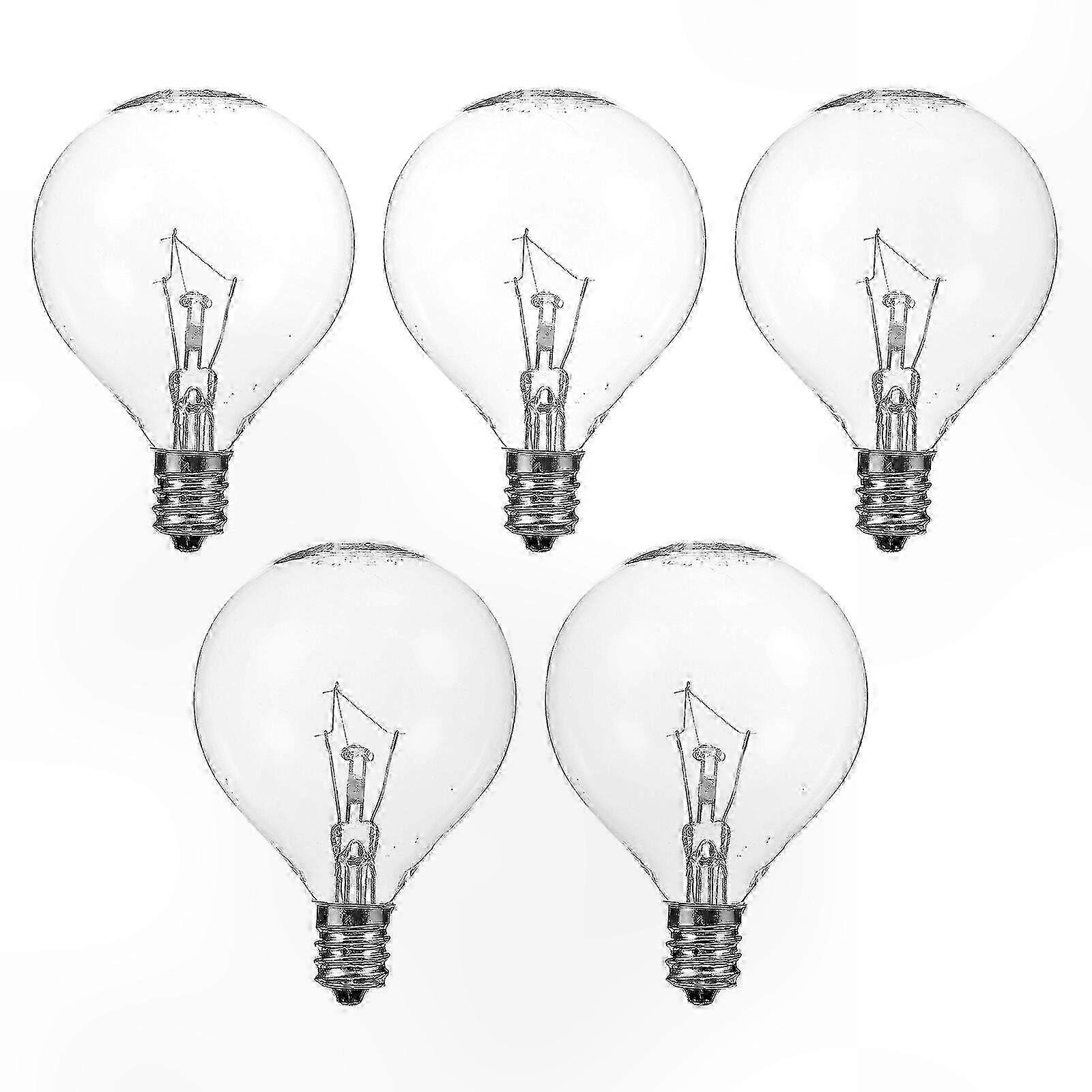5-Pack E12 Wax Diffuser Lamp Bulbs, 25W Dimmable Clear Globe Lighting Solution
