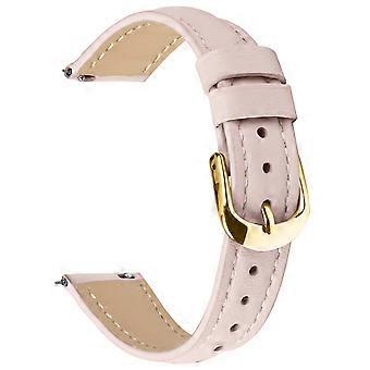 Schwarzes, schlankes Lederarmband mit goldener Dornschließe für Huawei Watch GT 4 (41 mm)