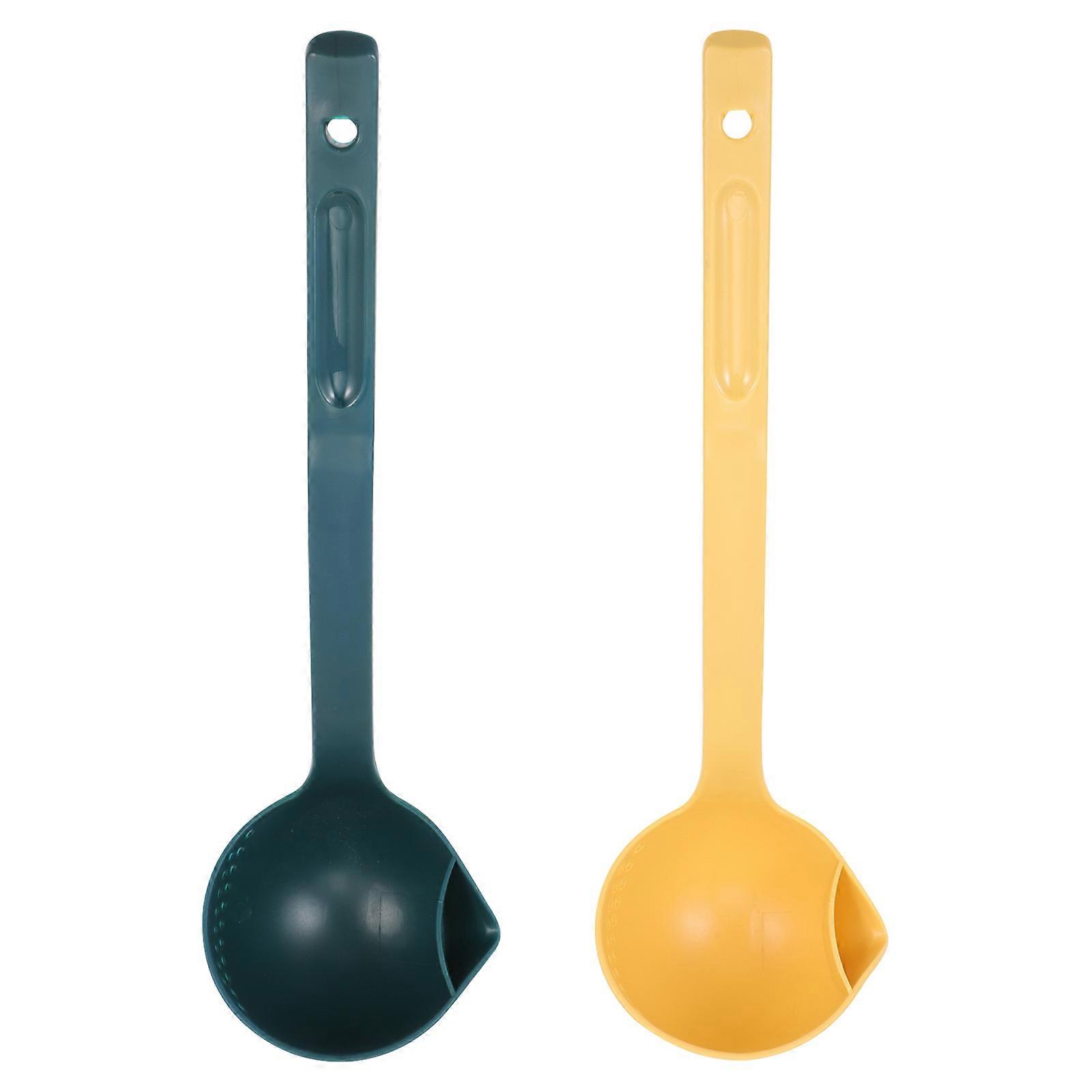 Plastic Filtering Spoon Oil Filter Kitchen Tool Wear-Resistant 2Pcs