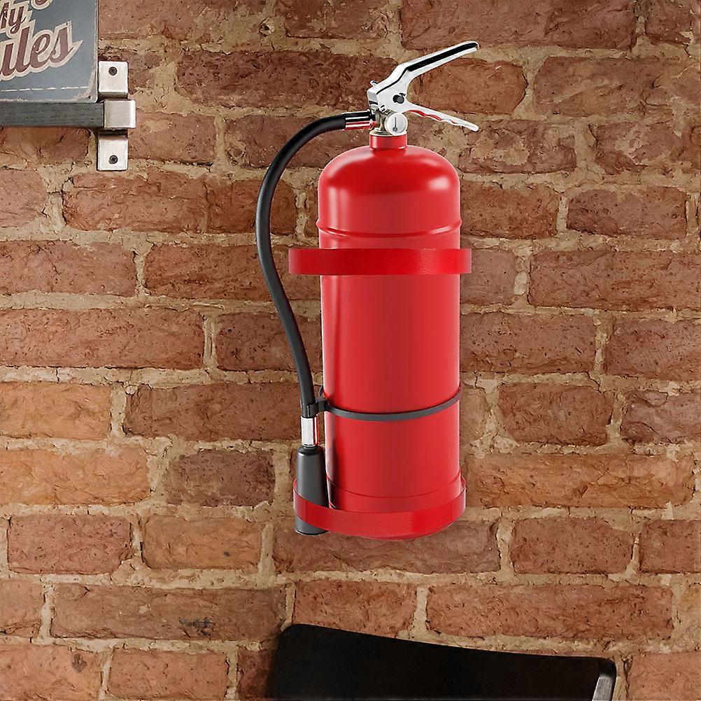 Iron Fire Extinguisher Mount Wall Bracket for Stable Hold 2Pcs Red