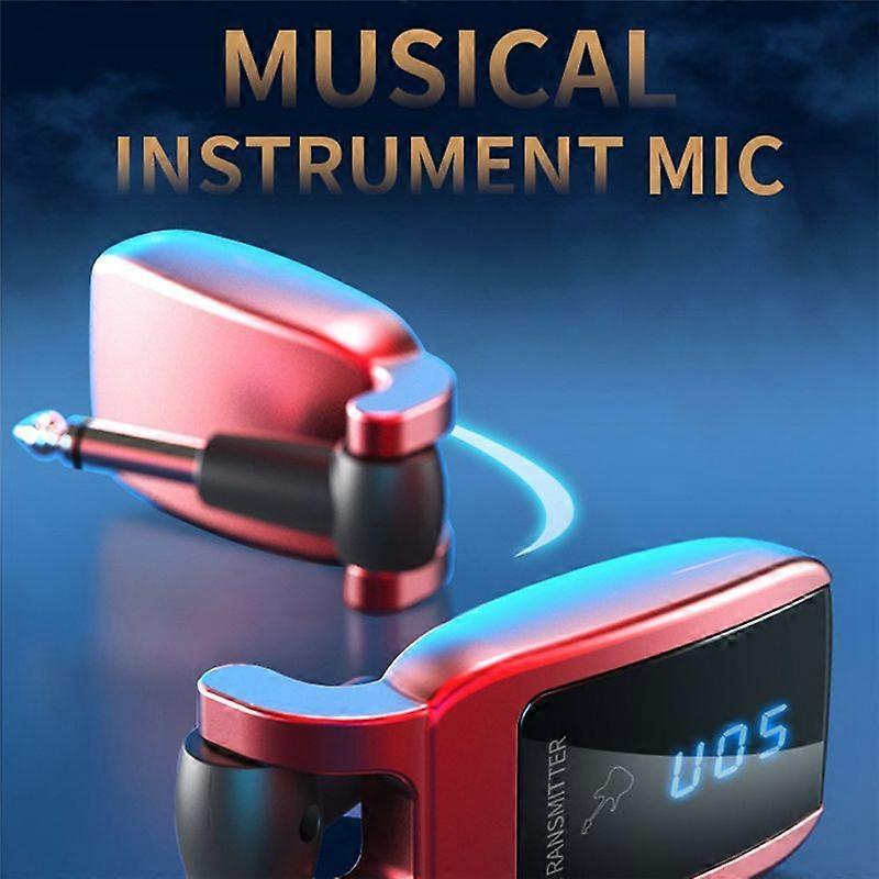 Guitar System Rechargeable Guitar Transmitter Receiver Set Red