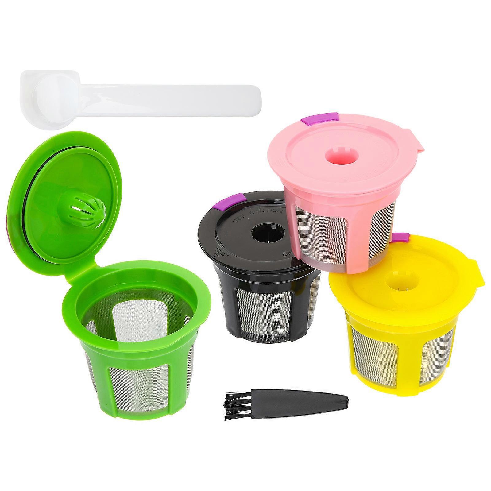 Reusable Coffee Filter Cups for Home Use 4Pcs Espresso Maker Plastic