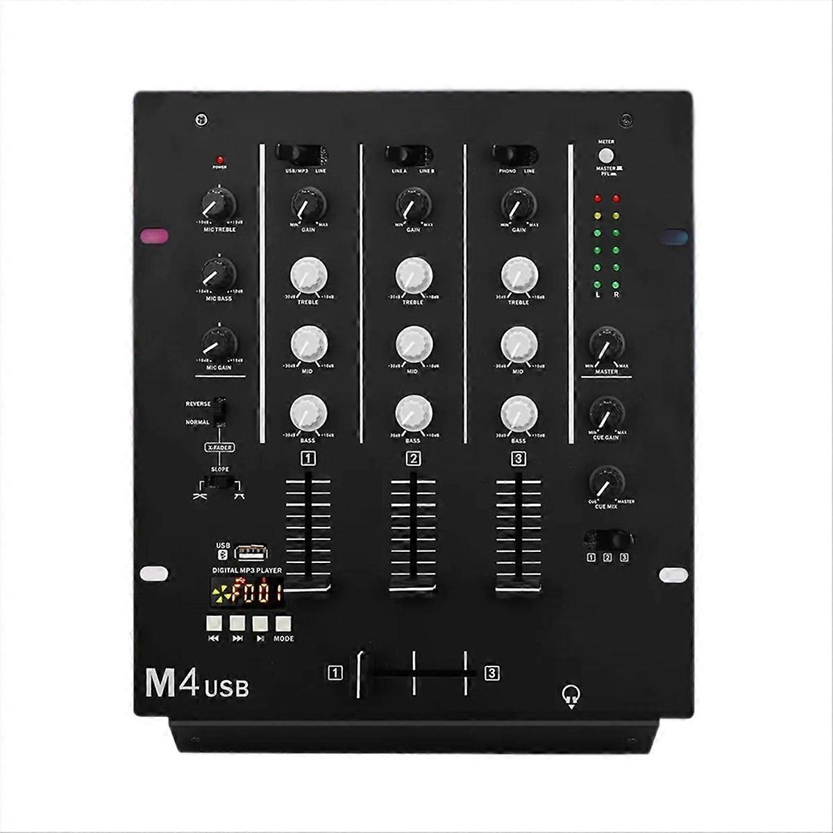 3-Kanal USB DJ Mixer mit eingebautem Audio Interface US Stecker