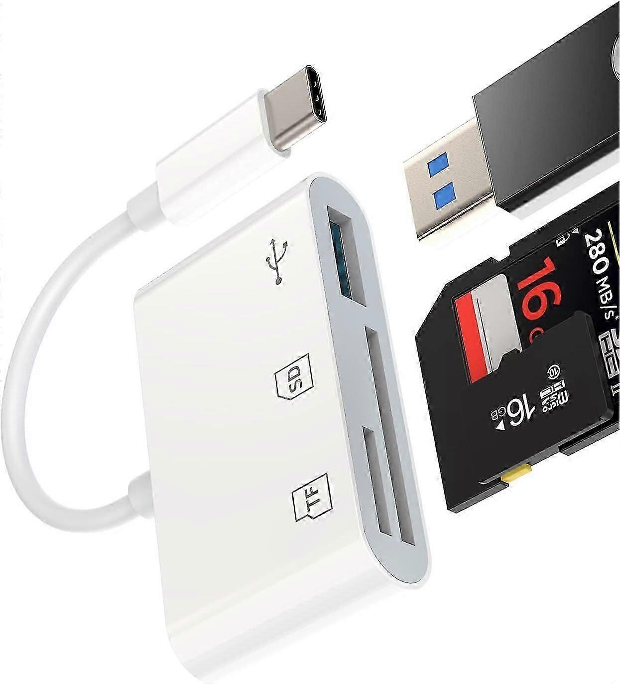 USB C Hub TF Micro SD Card Reader USB 3.0 Docking Station Multiport Adapter for